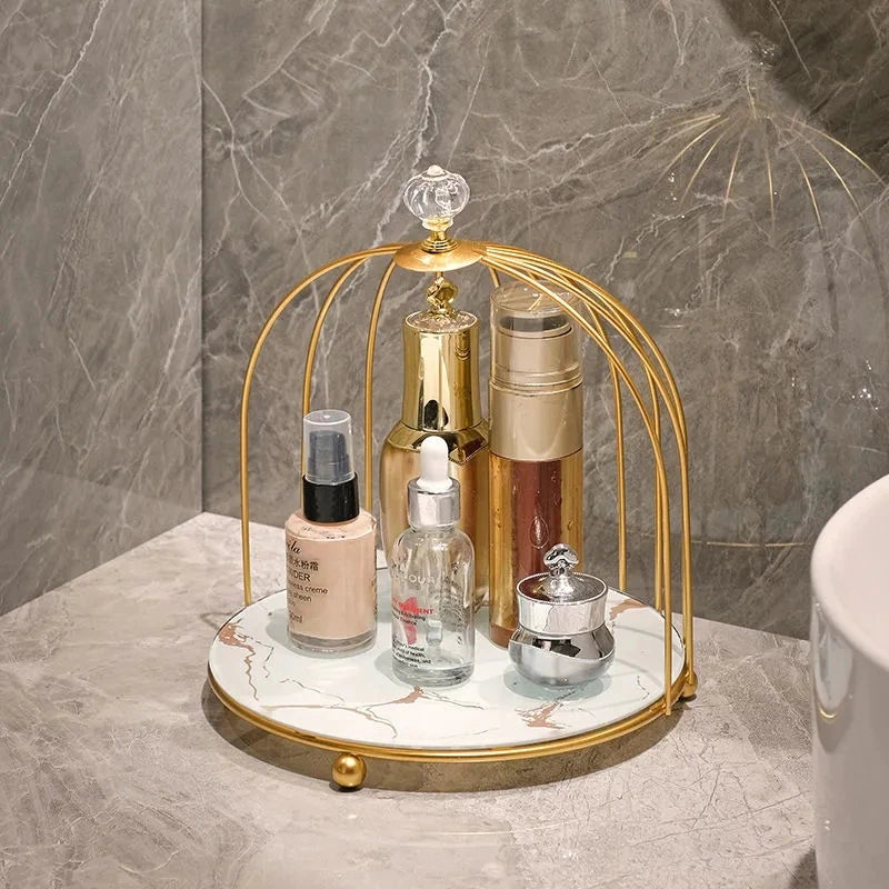 "Organize and Beautify Your Bathroom with Our Stylish Makeup Cosmetic Organizer Rack"