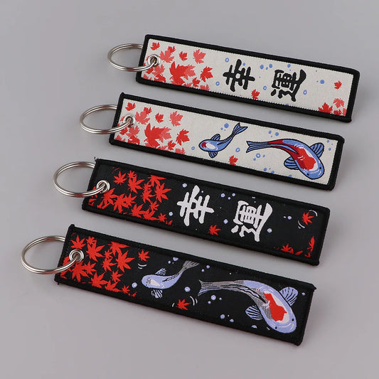 Japanese Key Tag Good Luck Keychains for Car Motorcycles Keys Holder Keyring Women Jet Tag Fashion Jewelry Accessories Gifts